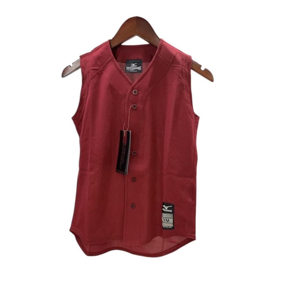 Mizuno Kids Boy's Elite Mesh Sleeveless Baseball Jersey Red